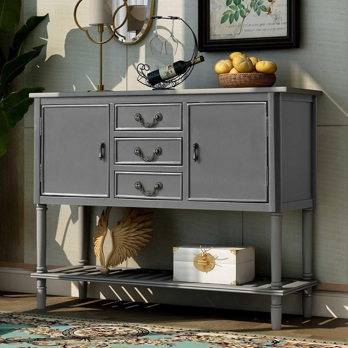 Console Table with 2 Cabinets and 3 Storage Drawers O42040