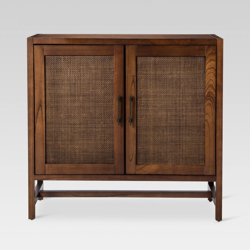 2-Door Wood & Rattan Accent Cabinet O85951
