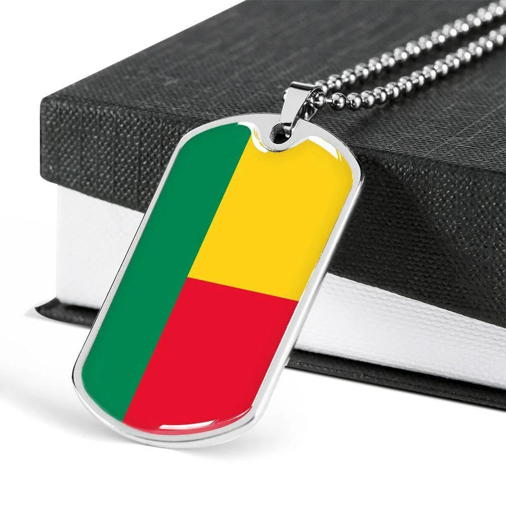Stainless Steel or 18k Gold Dog Tag Necklace A4110