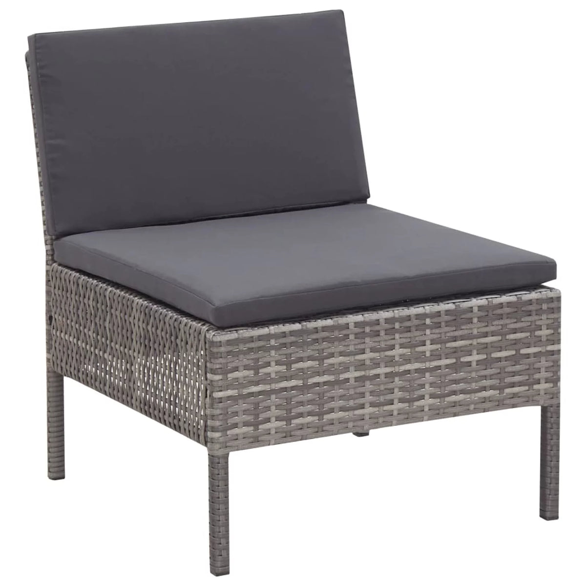 5 Piece Gray Poly Rattan Patio Sofa Set with Coffee Table T42599