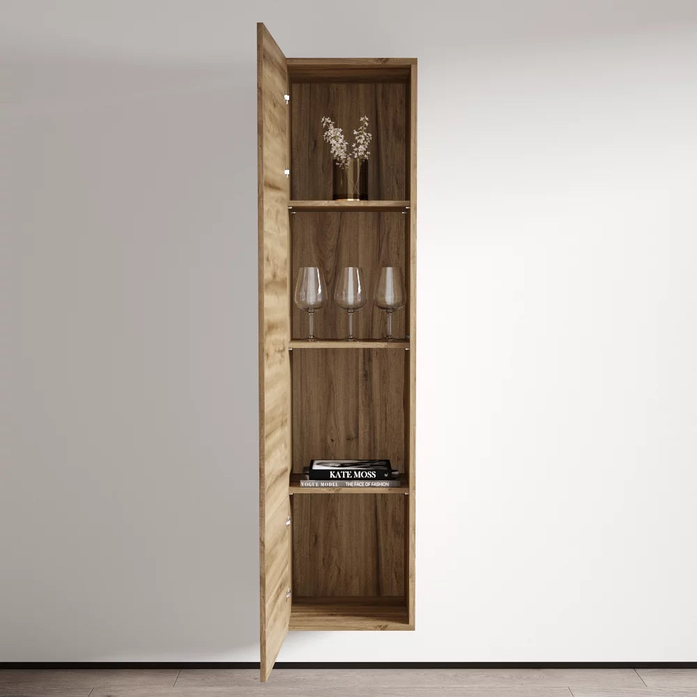 Oak Modular Wall Mounted Floating Bookcase Cabinet K5899