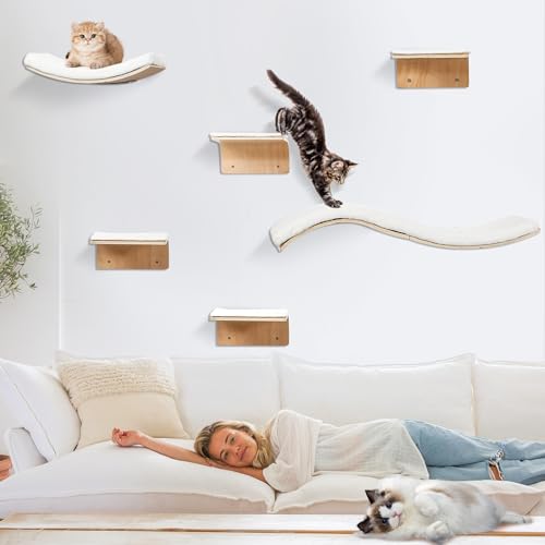 Cat Wall Shelves with Hammock and Perch J282