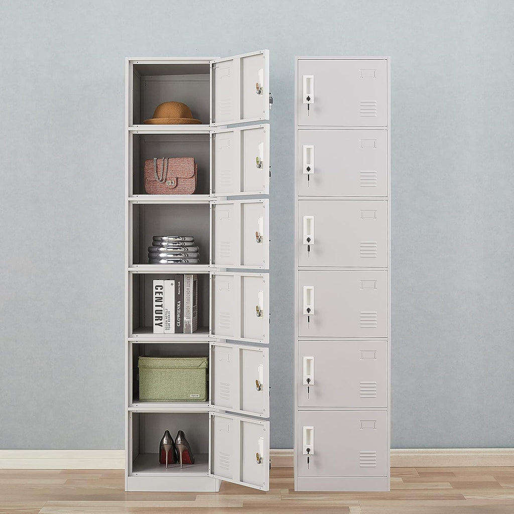 5 Door Light Gray Metal Locker Cabinet C28444