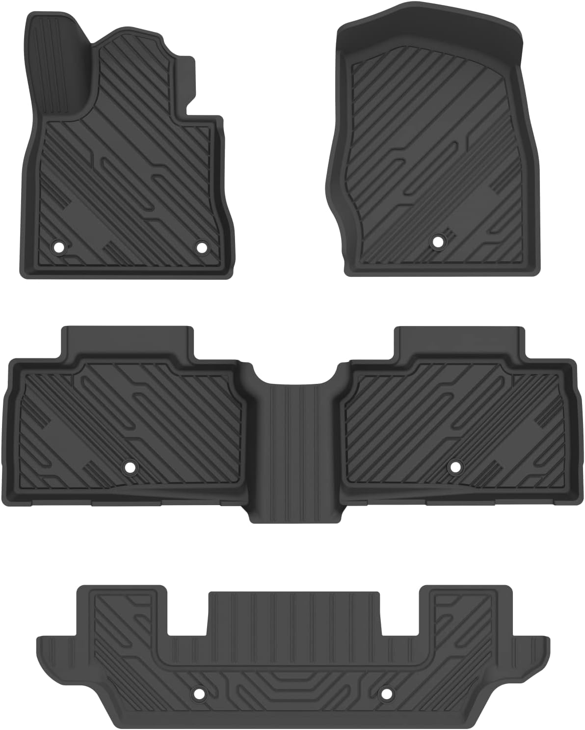 Black TPE All Weather Floor Mats Full Set J3536