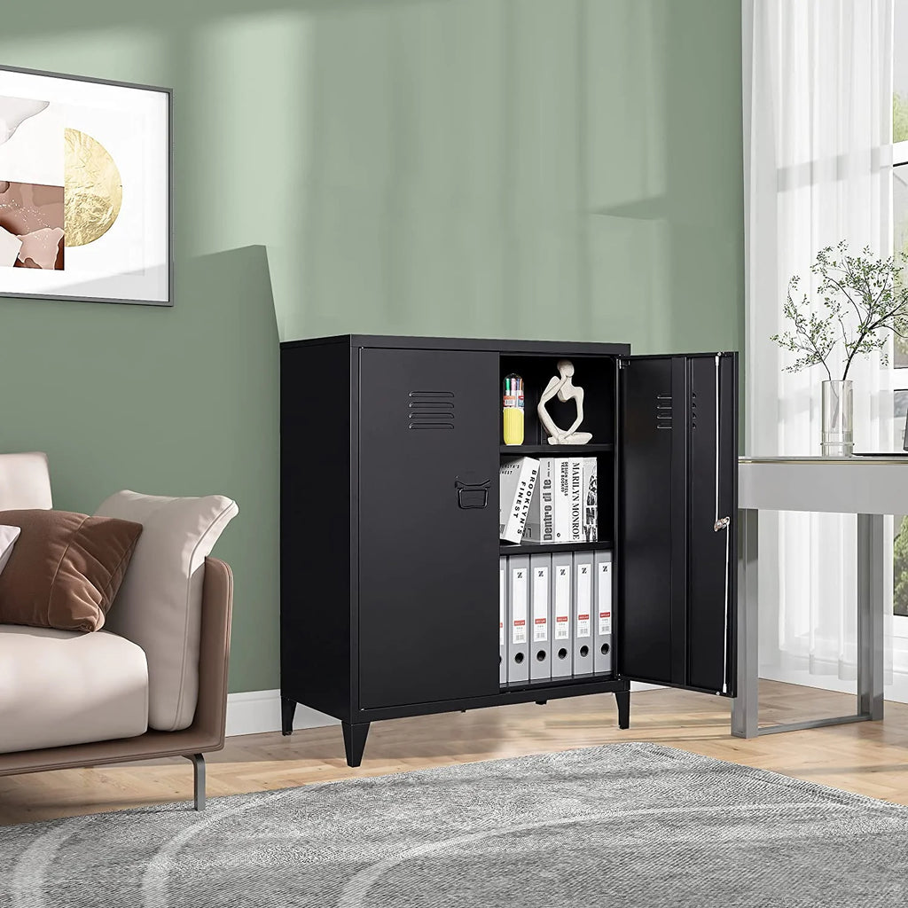 40" Metal Cabinet with Doors and Shelves B49320