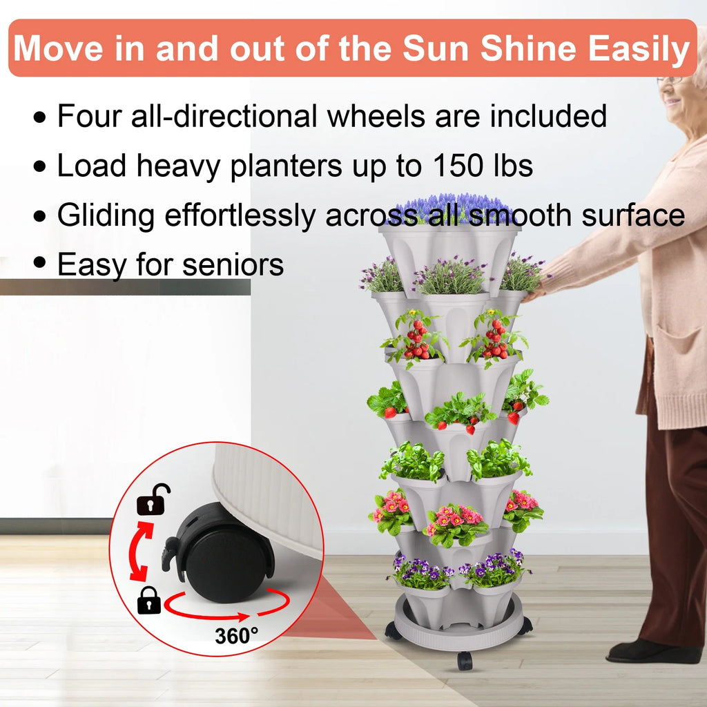 7 Tier Stackable Vertical Planter T964993