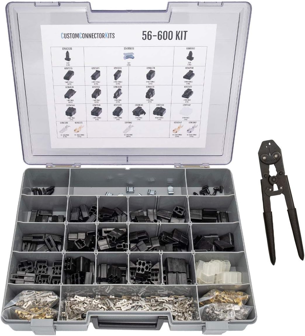 Automotive Electrical Connectors 20-12 Gauge 600 Piece Kit with Crimp Tool L25055