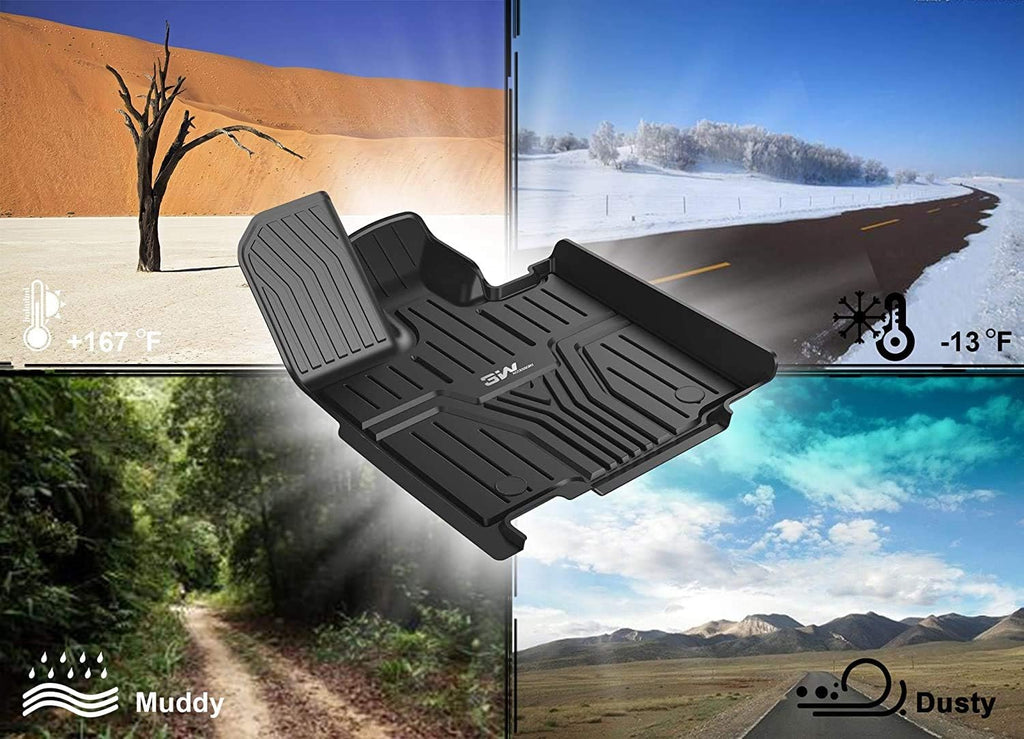 Black TPE All Weather Floor Mats Full Set J3536
