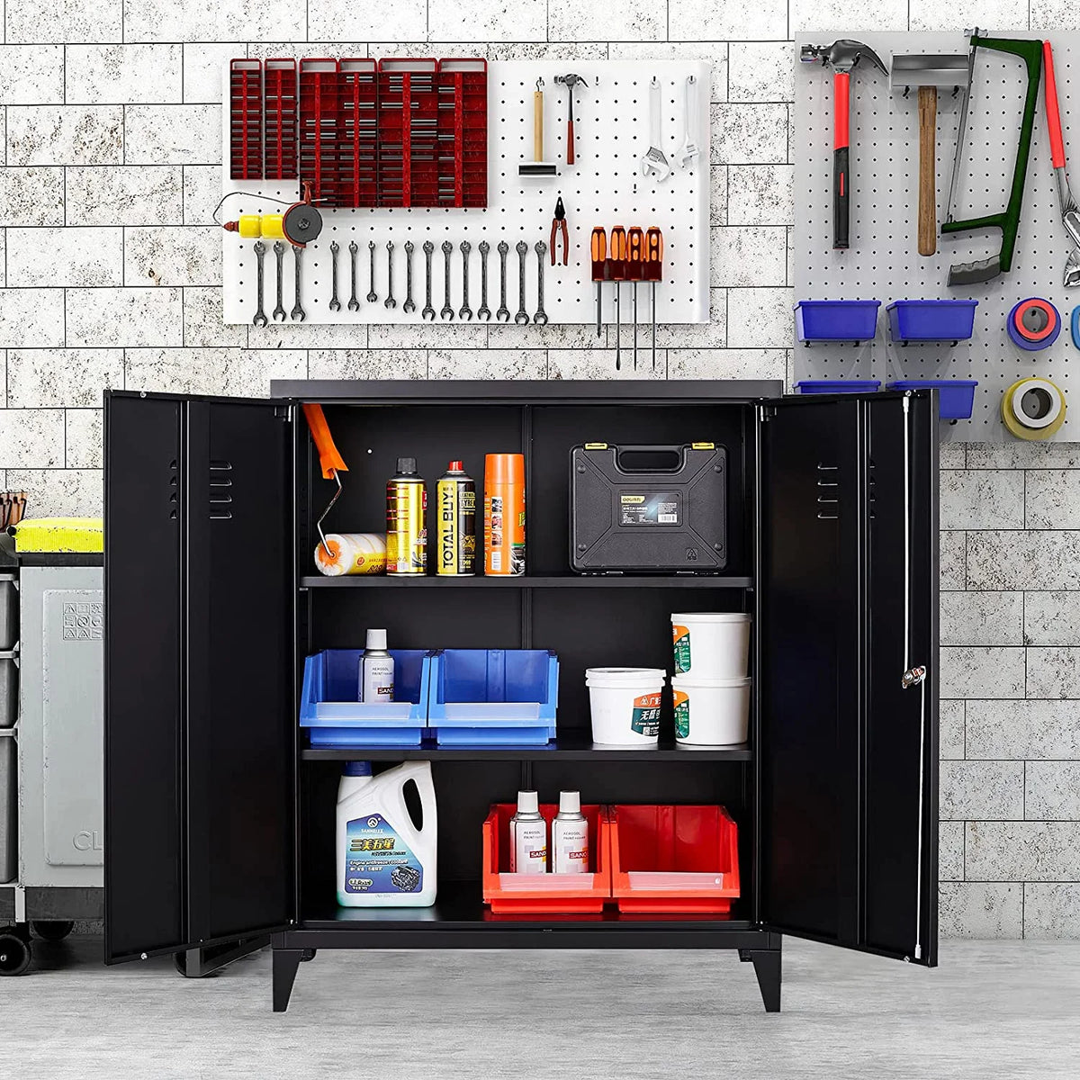 40" Metal Cabinet with Doors and Shelves B49320