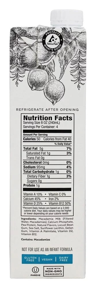 Unsweetened Macadamia Nut Milk Pack of 6 H295977