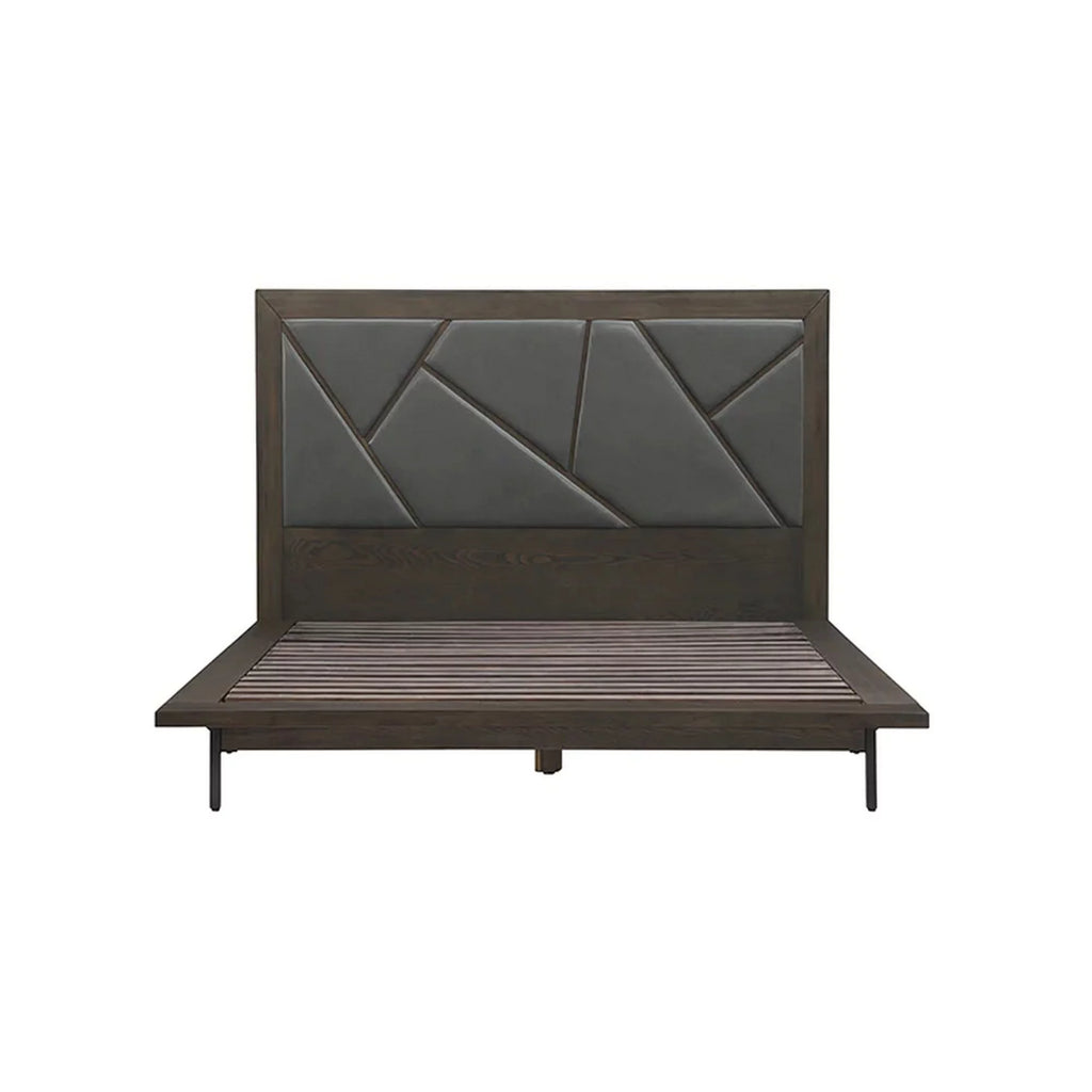 Queen Size Oak Wood Platform Bed T677810
