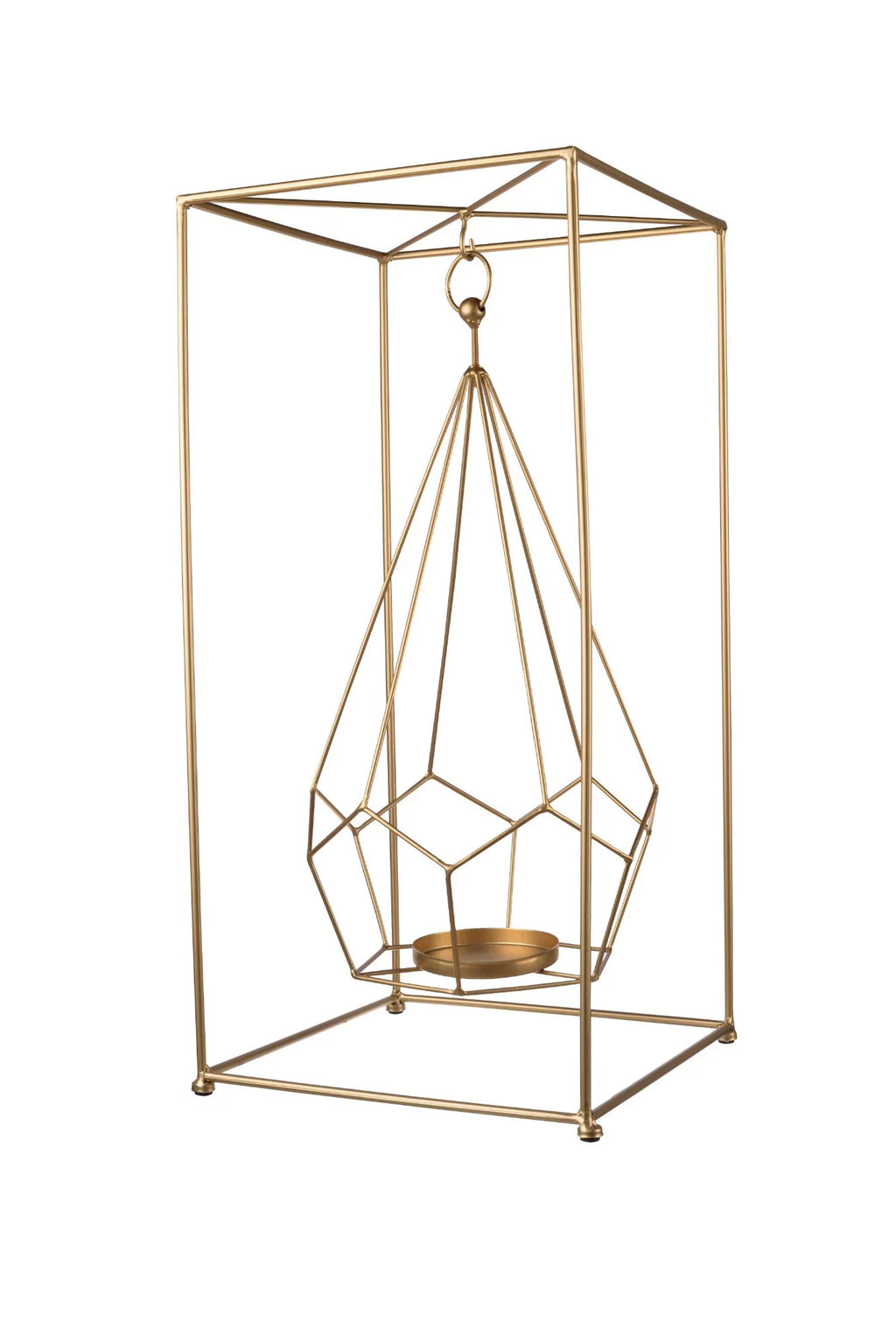 21.5" Gold-tone Iron Pillar Candleholder E7340