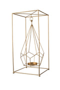 21.5" Gold-tone Iron Pillar Candleholder E7340
