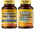 Zinc 30 mg and Organic Turmeric Curcumin with Bioperine Black Pepper Extract E305249