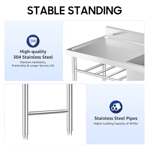 Stainless Steel Free Standing Single Bowl Utility Sink with Faucet B5139