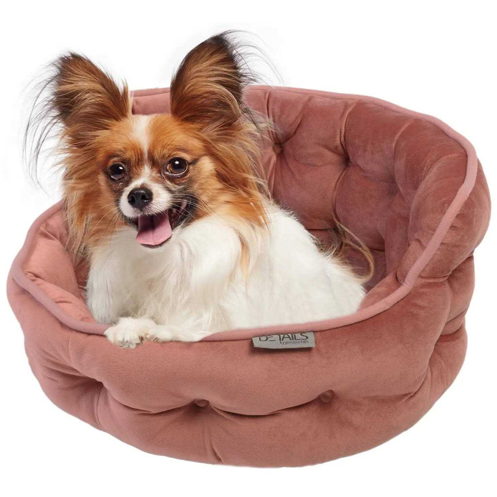 Mini Tufted Velvet Round Cuddler Pet Bed J415438