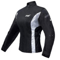 Water Resistant Textile Motorcycle Jacket with CE Armor Black & White Large N731