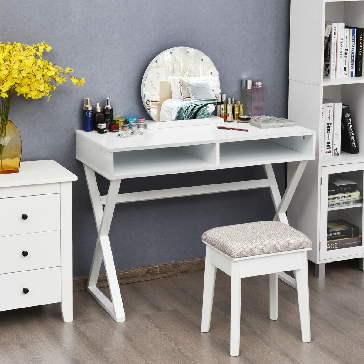 Modern Computer Desk Writing Desk Vanity Table with Storage C542