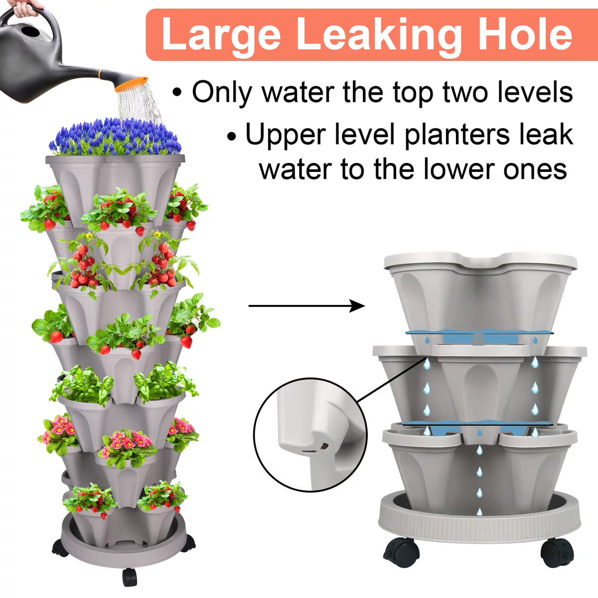 7 Tier Stackable Vertical Planter T964993