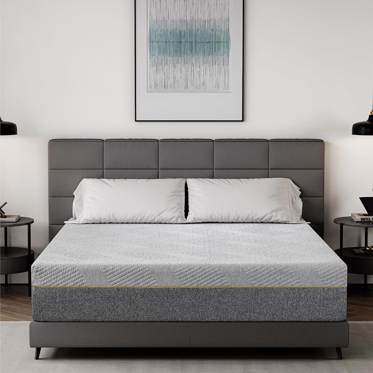 Grey 12 inch Queen Size Gel Memory Foam Mattress A51762