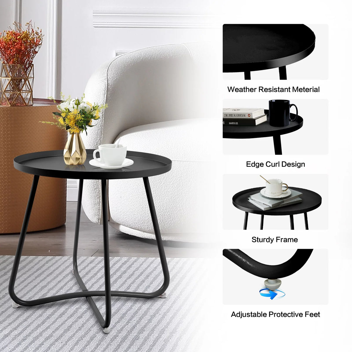 Round Metal Side Table M43827