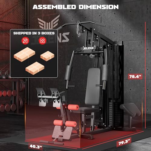Multifunctional Home Gym with 150LBS Weight Stack E8230