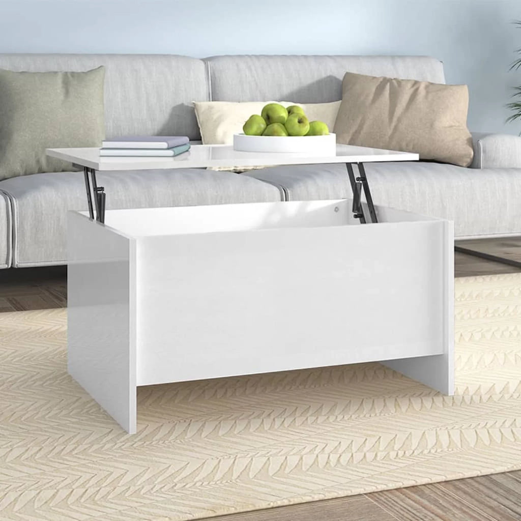 High Gloss White Engineered Wood Coffee Table P43359