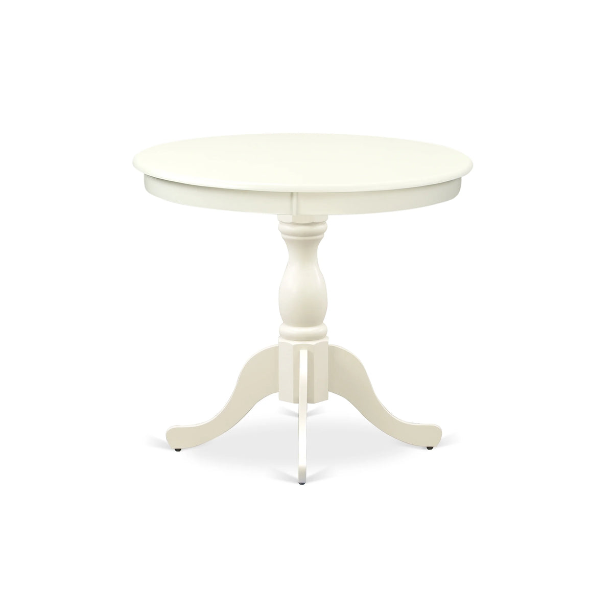 Antique White Wood Dining Table with Pedestal Legs Q332