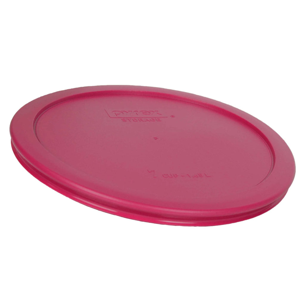7-Cup Glass Food Storage Bowl with Pink Lid C7341