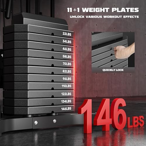 Multifunctional Home Gym with 150LBS Weight Stack E8230