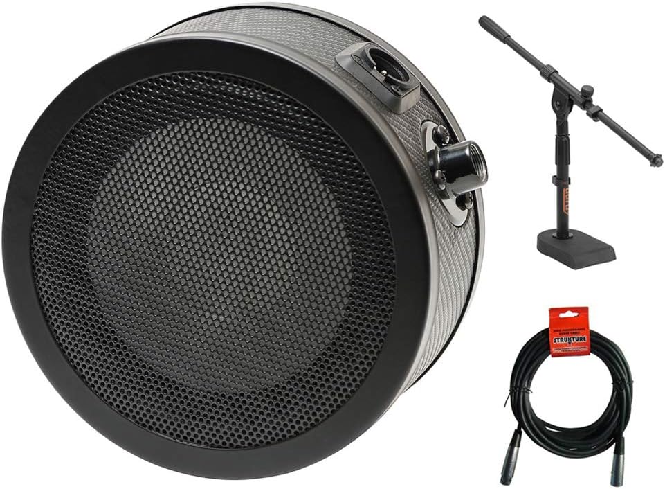 Black Dynamic Capture Mic with Microphone Stand & XLR Cable W79702