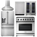 36 Inch Propane Gas Range, Range Hood, Refrigerator with Water and Ice Dispenser, Dishwasher, Wine Cooler J3963