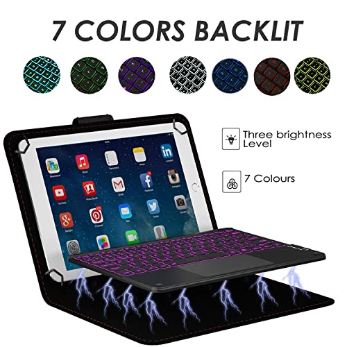 9" to 11" Tablet Keyboard Case with Touchpad Black K368