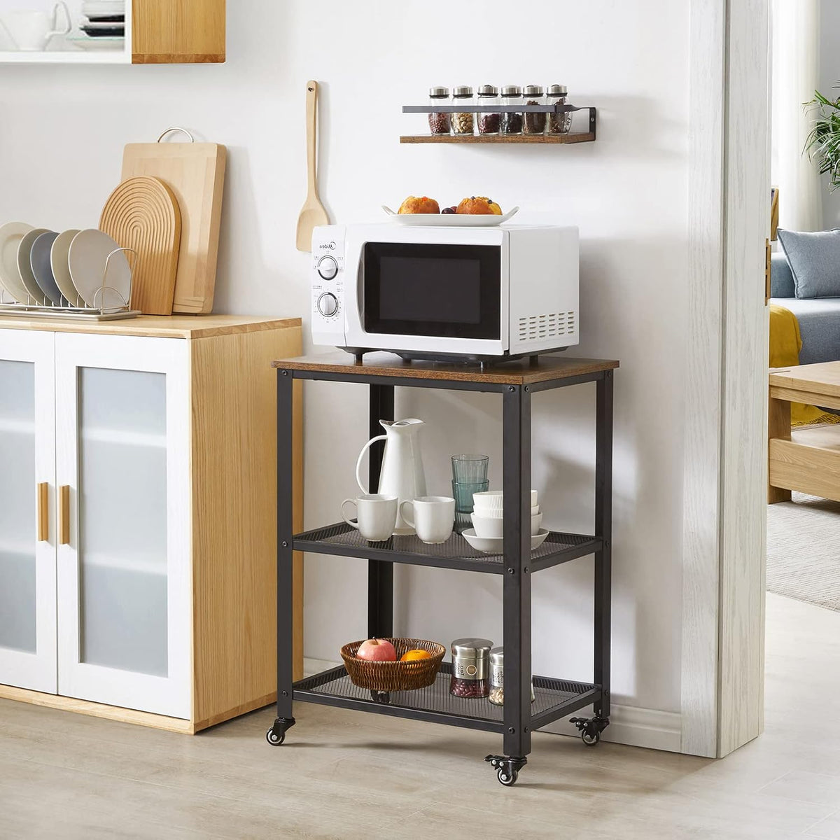 Vintage 3-Tier Kitchen Serving Cart on Wheels K360216