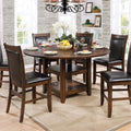 Brown Round Counter Height Wooden Table K819688