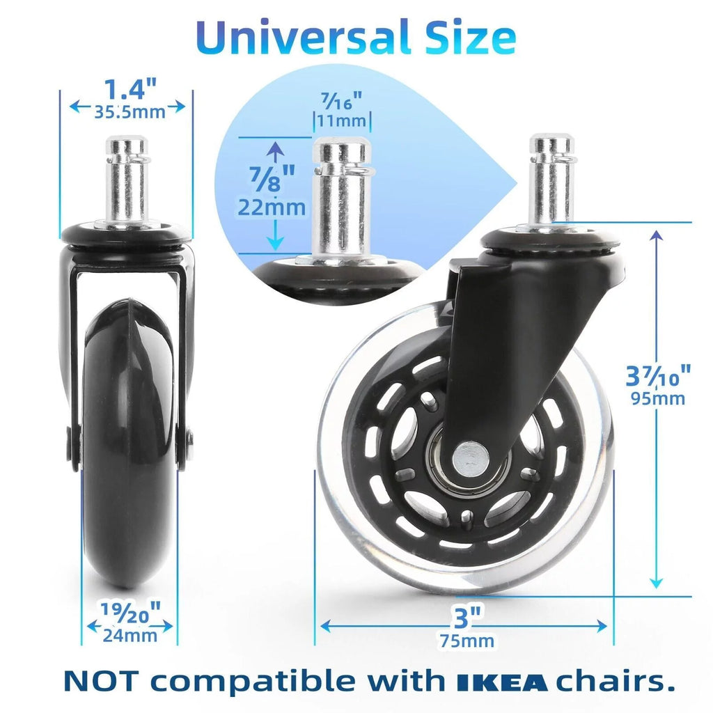 Heavy Duty Rubber Chair Casters 15Pcs J195