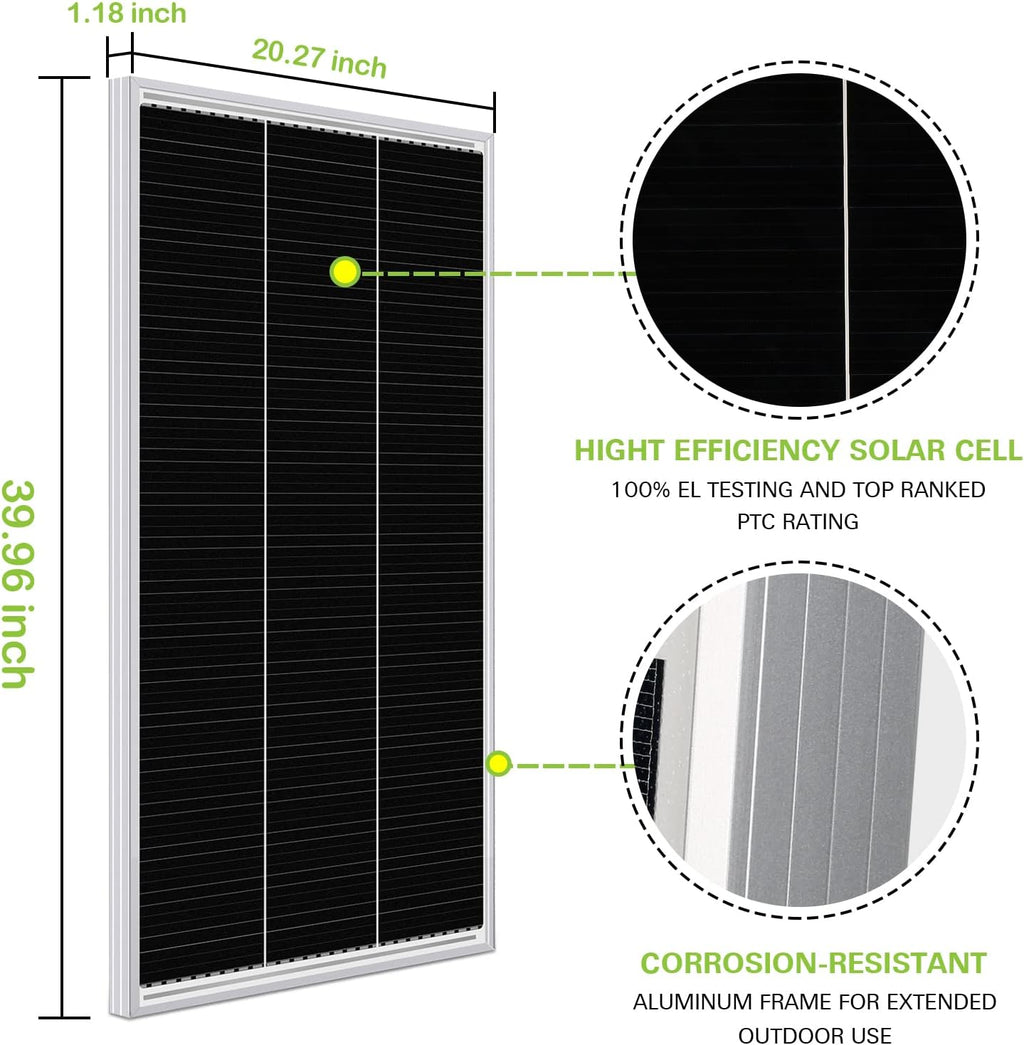 12 Volt 200 Watt Monocrystalline Solar Panel Starter Kit G89468