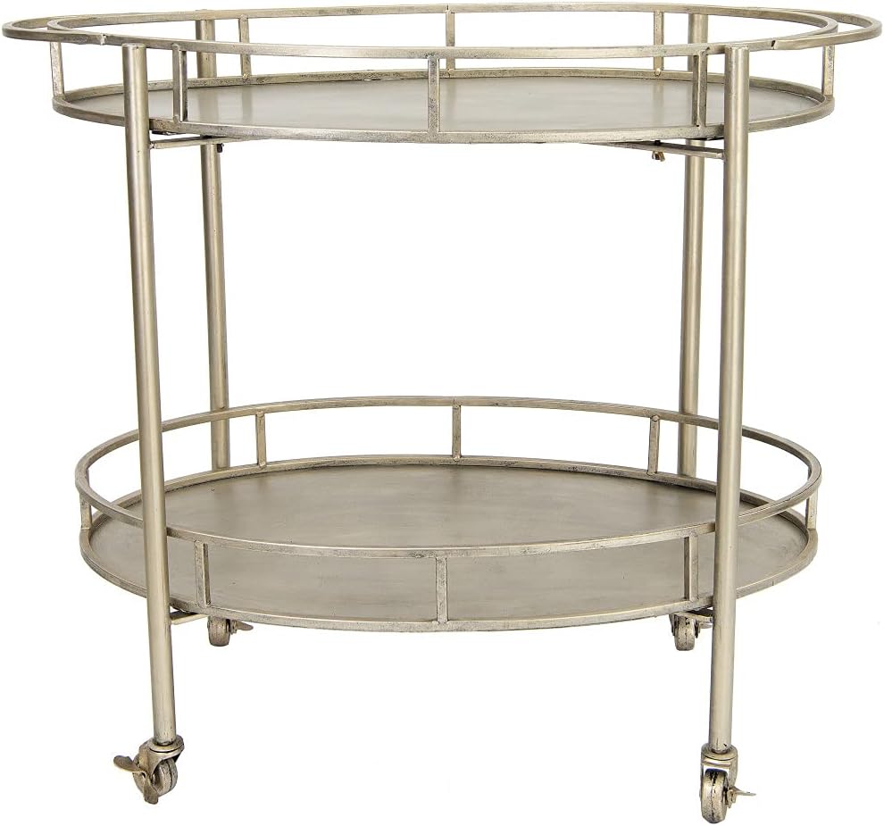 Gold 2 Tier Metal Bar Cart W138