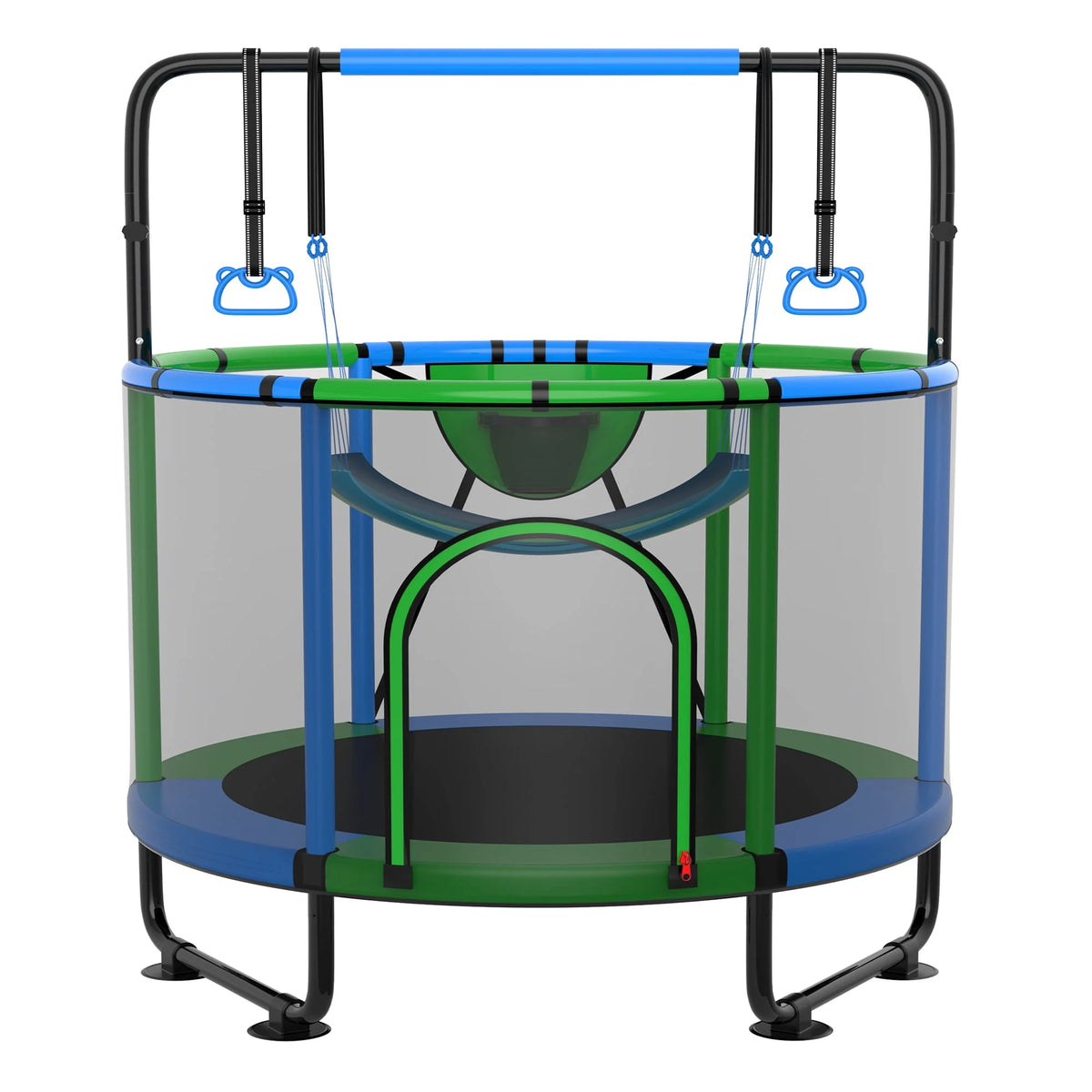 60'' Trampoline with Enclosure, Basketball Hoop and Swings A784