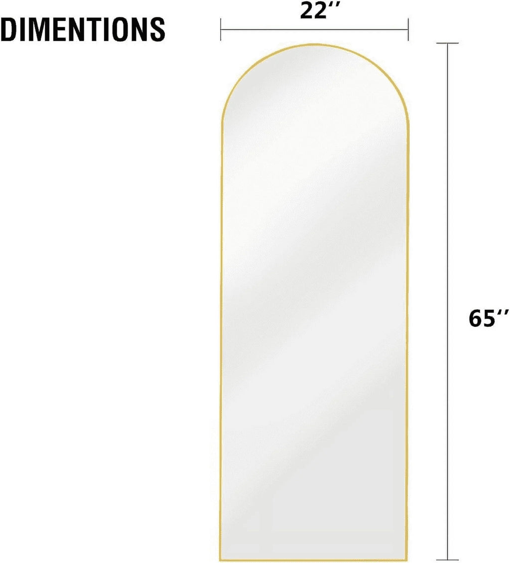 65"x22" Arched Full Length Mirror with Aluminum Frame L72418