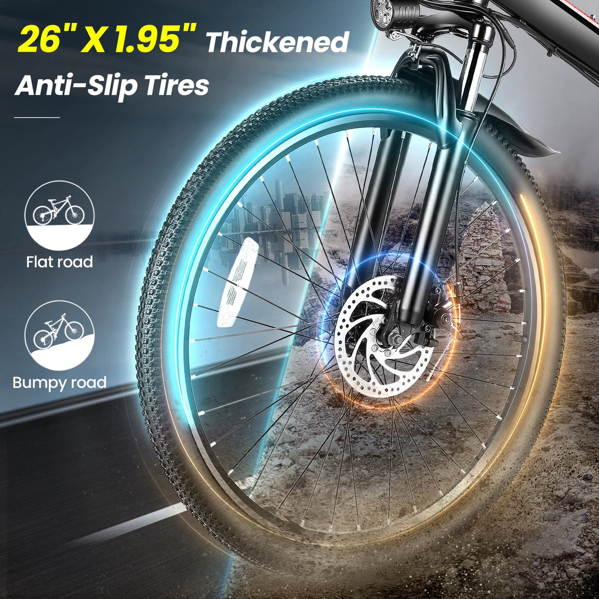 500W 26" Folding Electric Bicycle U89196