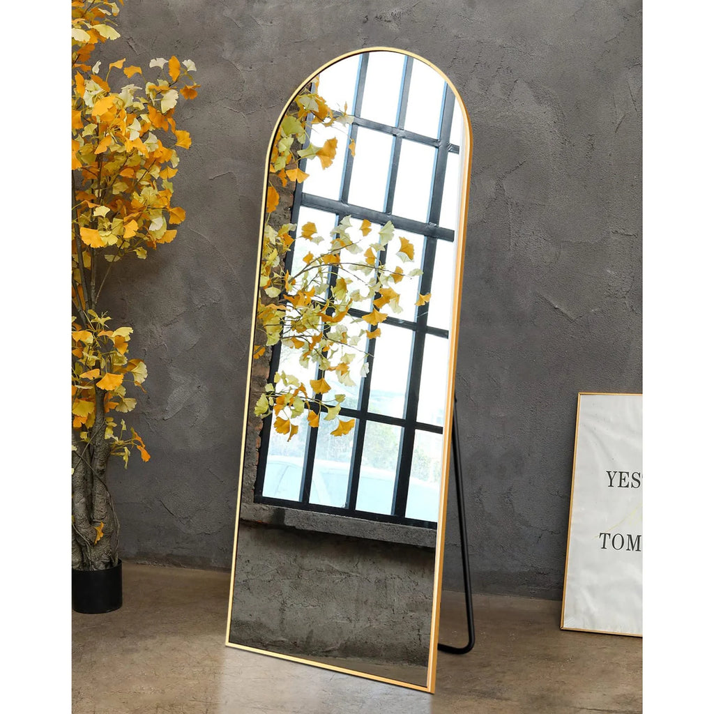65"x22" Arched Full Length Mirror with Aluminum Frame L72418