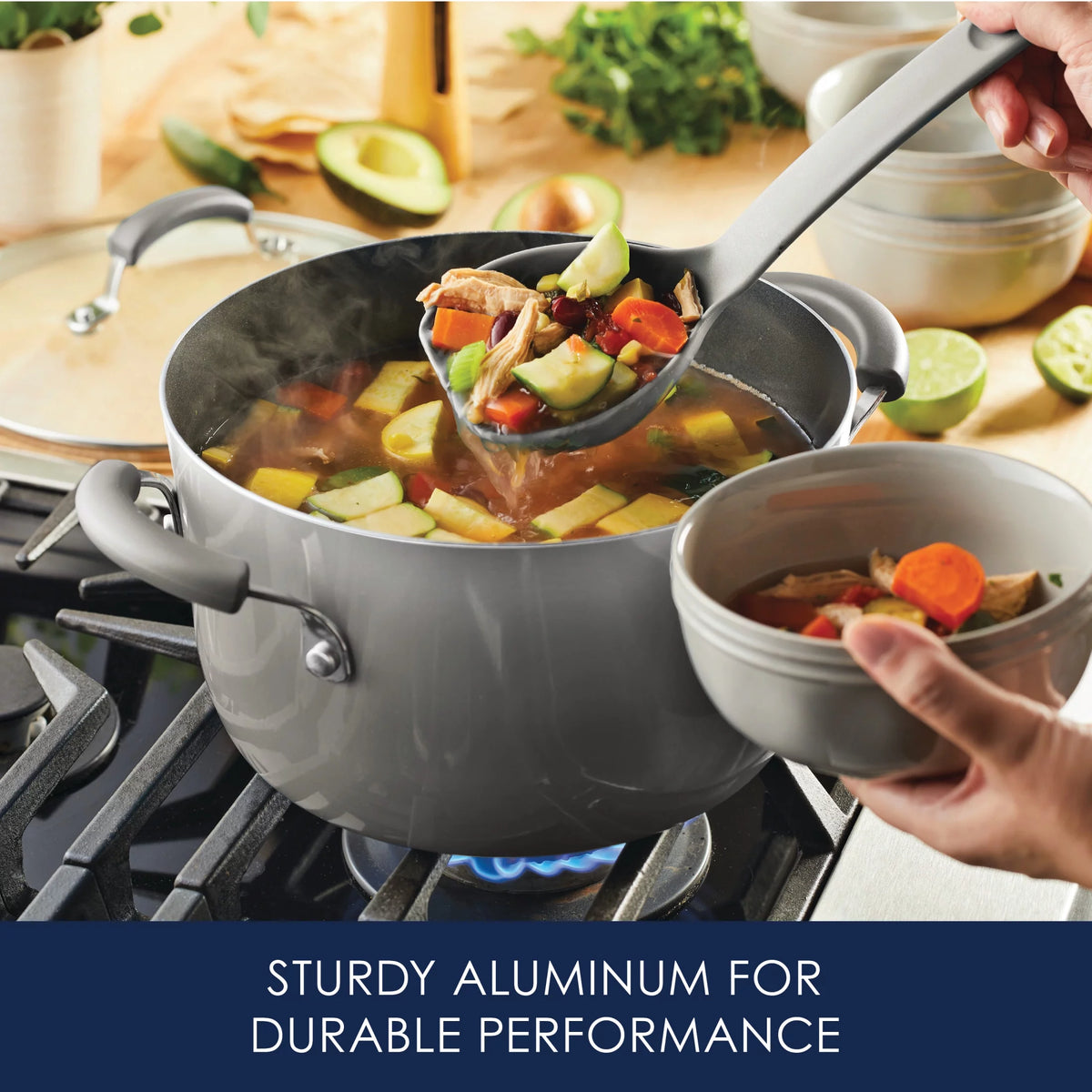15 Piece Hard Enamel Nonstick Pots and Pans Set Y763080