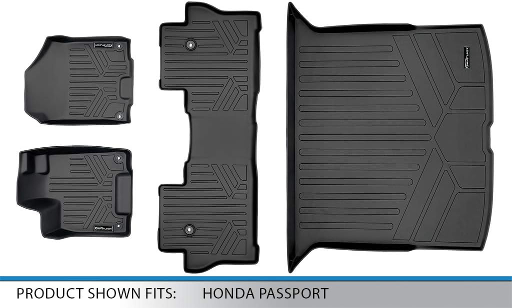 Custom Fit Floor Mats 2 Rows and Cargo Liner Set Black H419765