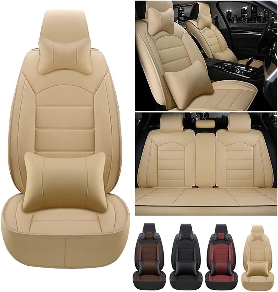 Beige PU Leather Car Seat Covers Z8451