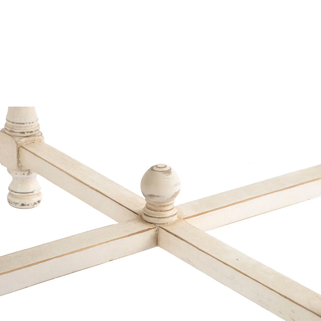 Aged White Square Side Table E7351