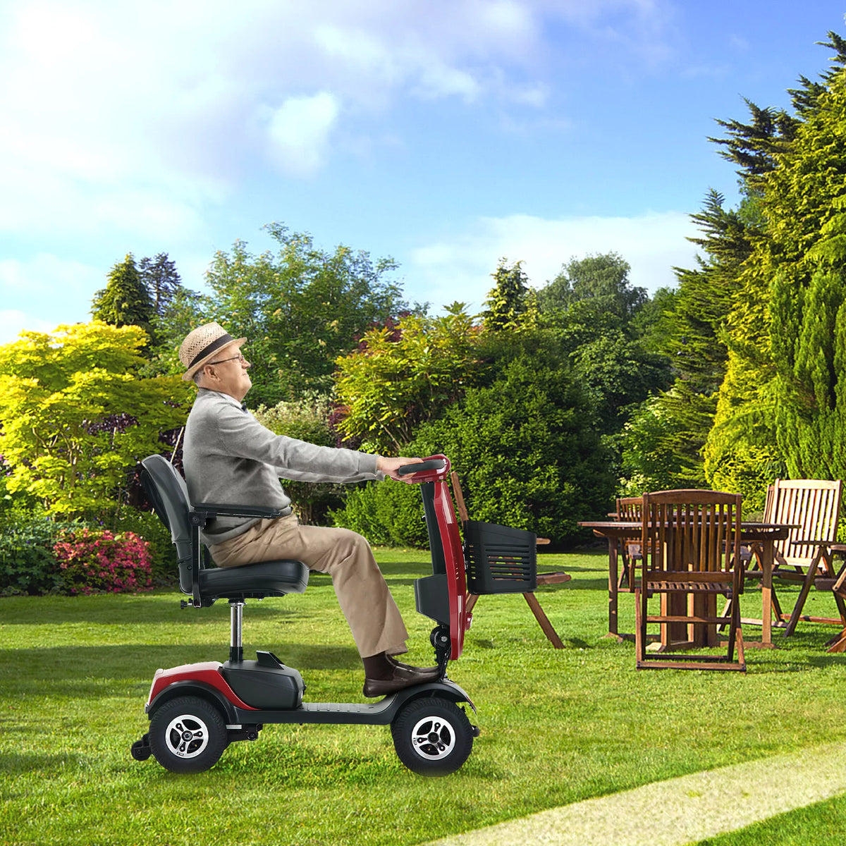 4-Wheel Mobility Scooter with Windshield E948349