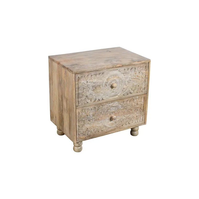 2-Drawer Solid Wood Nightstand R63556