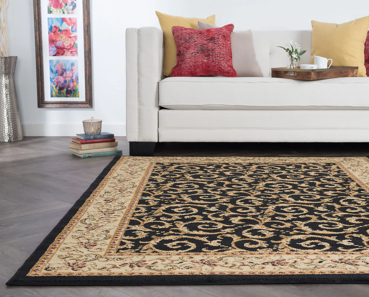 Black 8x10 Transitional Area Rug P143