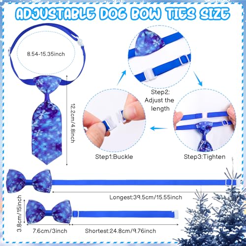 60 Pieces Winter Dog Bandanas Bow Ties Adjustable Pet Scarf N53546